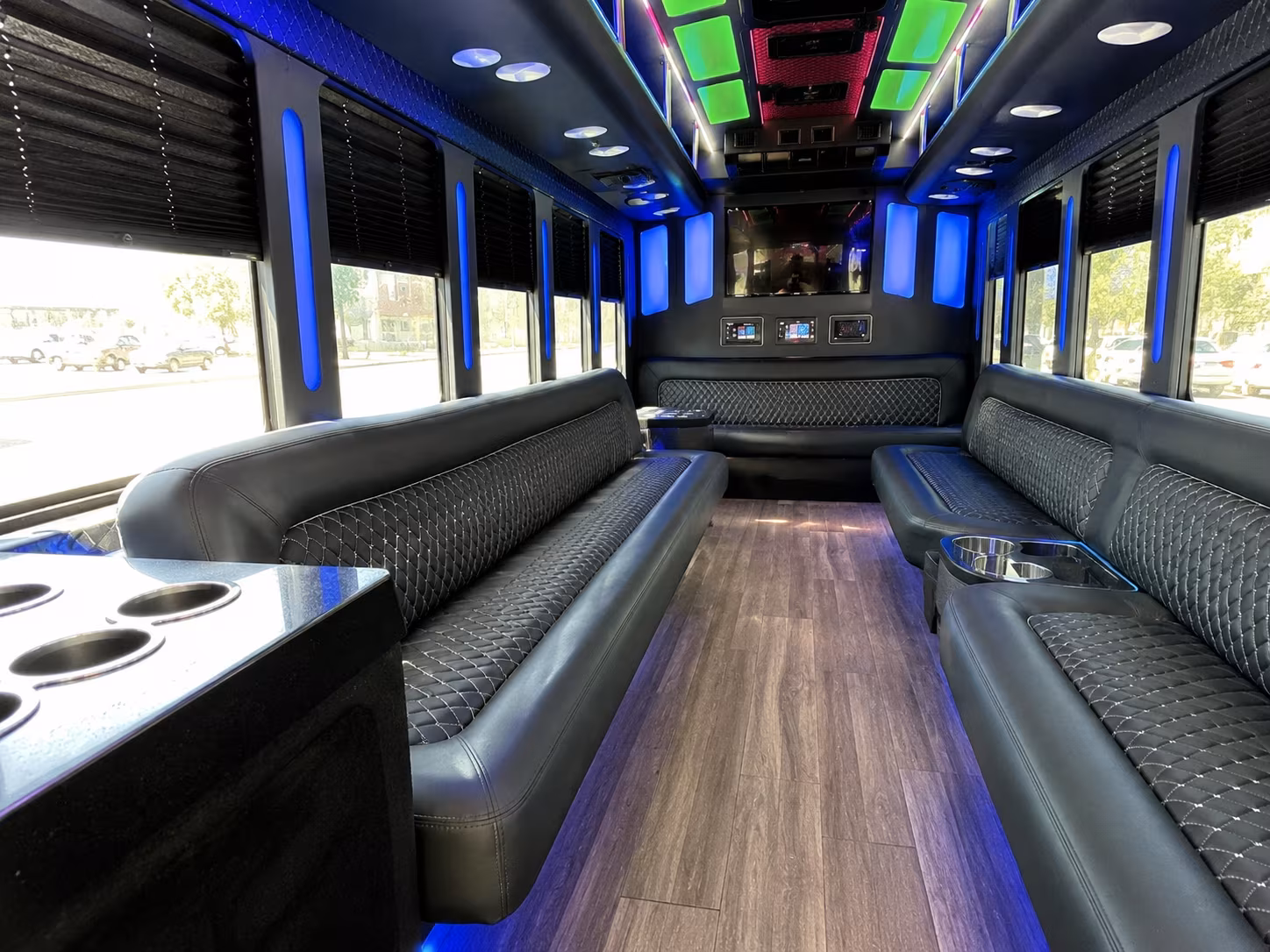 national city 15 passenger party bus inside