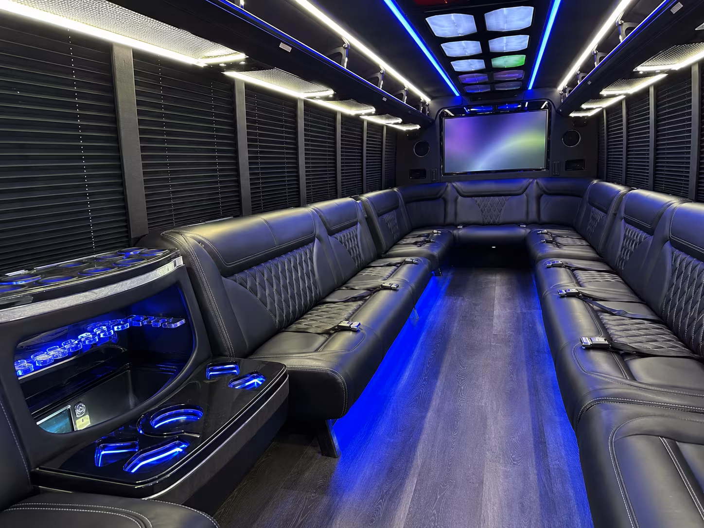 national city 20 passenger party bus inside