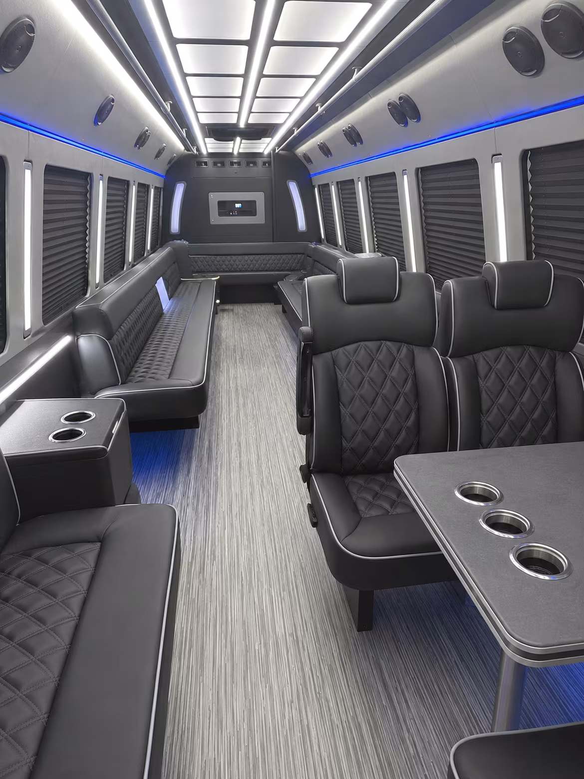 national city 25 passenger party bus inside