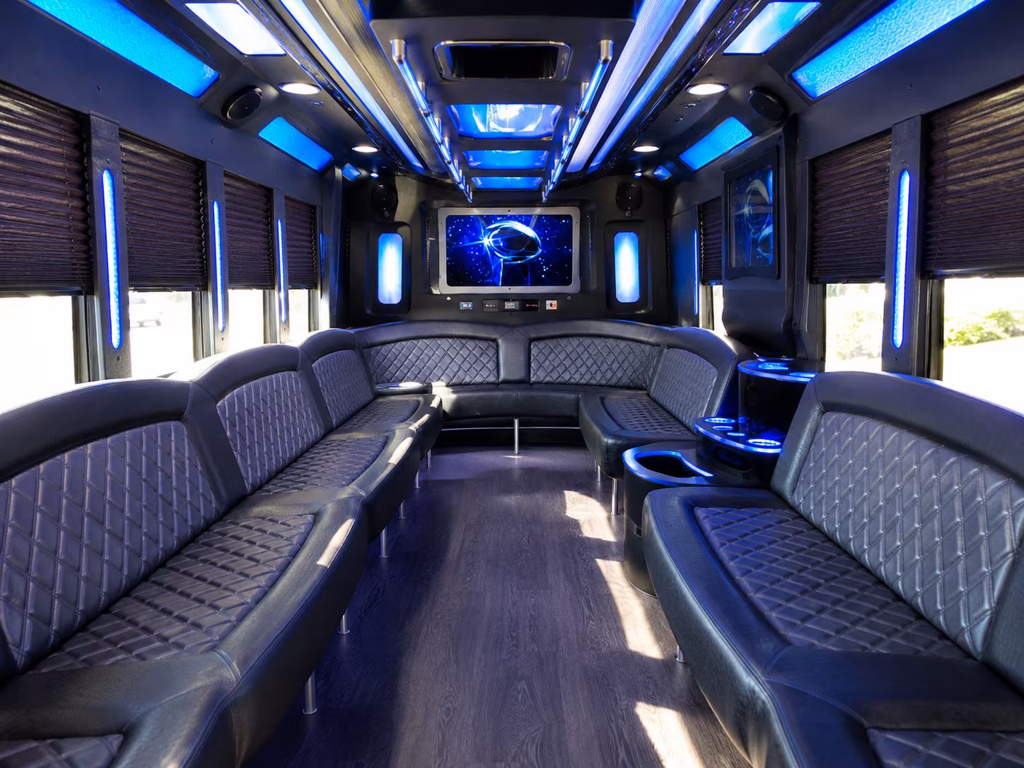 national city 28 passenger party bus inside