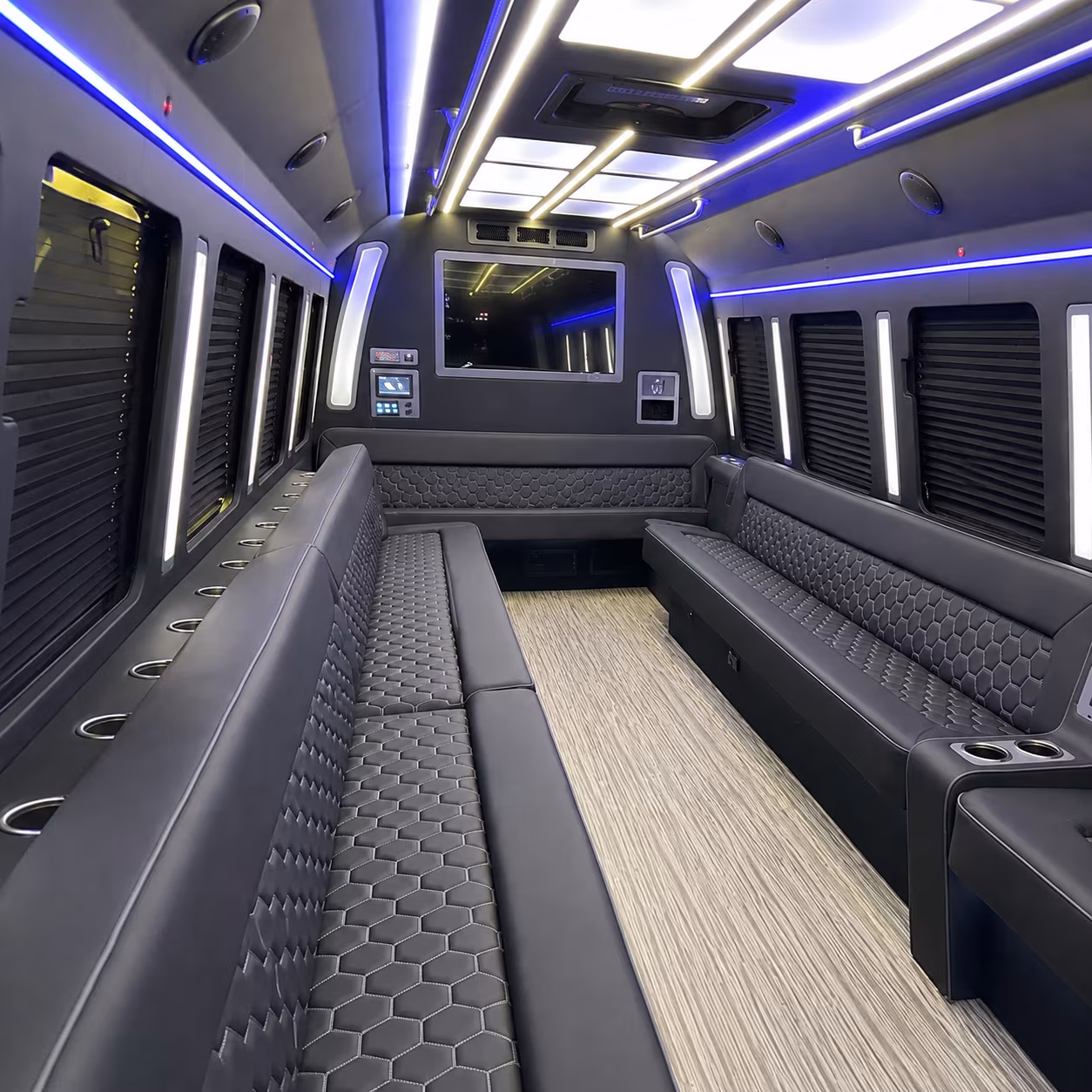 national city 40 passenger party bus inside